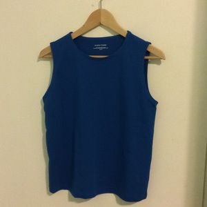 Eileen Fisher blue cotton stretch jersey shell